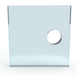 Vingergat voor glazen deur - 50 mm diameter